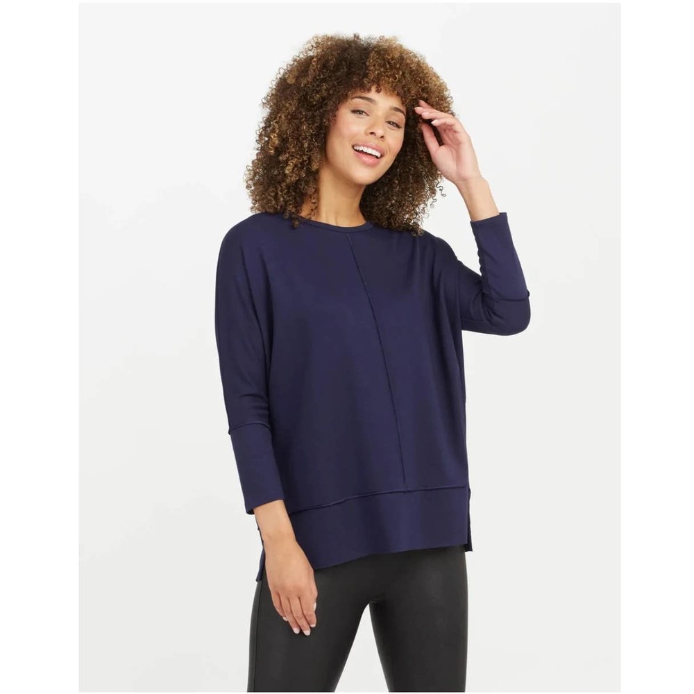 SPANX Blue Boxy Relaxed Sweatshirt